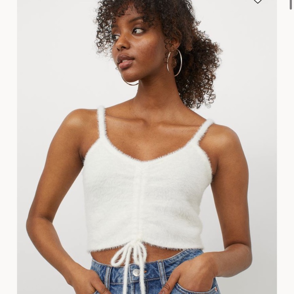 NWOT H&M cropped fuzzy tank